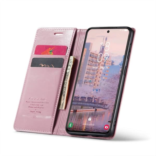 CaseMe Wallet 3-kort Samsung Galaxy S23 Plus - Lyserød