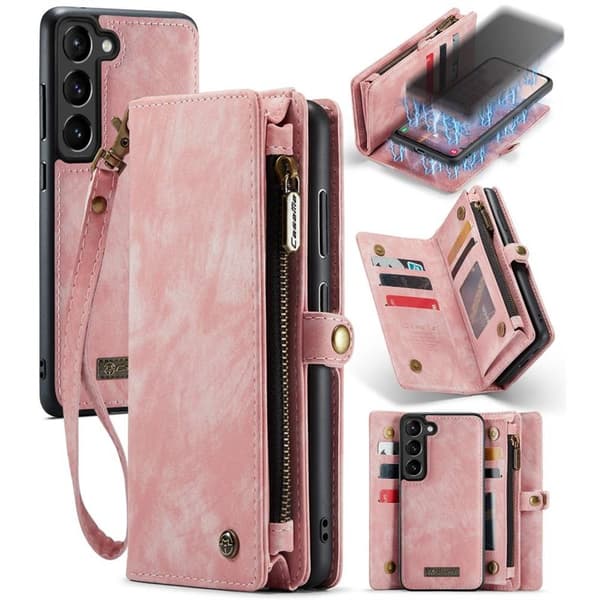 CaseMe Lompakkokotelo 11-kortti Samsung Galaxy S23 - Vaaleanpunainen