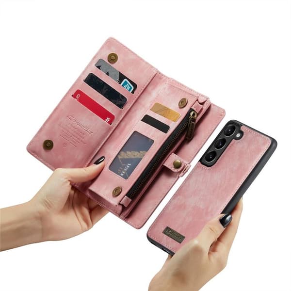 Multi Wallet CaseMe 11-kort Samsung Galaxy S23 Plus - Lyserød