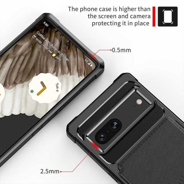 Pixel 7 Stöttåligt Premium Skal 4-FACK Solid V3 RFID