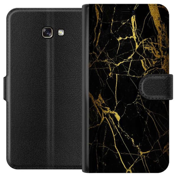 Samsung Galaxy A3 (2017) Plånboksfodral Marble Black&Gold