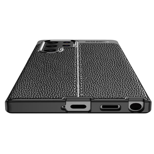 Nahkakuvioitu TPU kuori Samsung Galaxy S23 Ultra - Musta