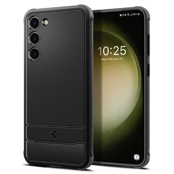Spigen Rugged Armor kuori Samsung Galaxy S23 - Musta