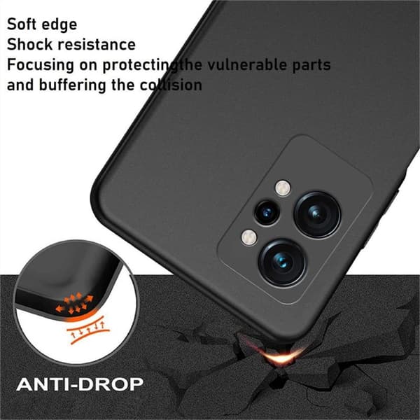 Realme GT 2 / GT Neo 2 Ultratyndt gummibelagt mat sort cover Basic V2