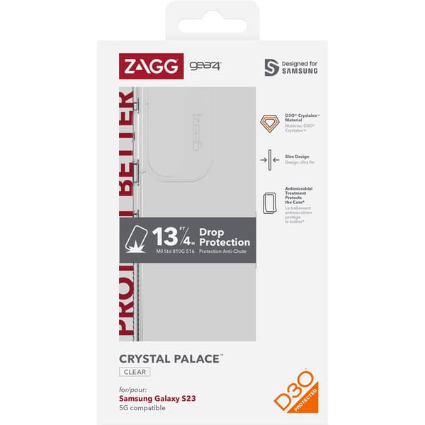 Gear4 Samsung Galaxy S23 Cover Crystal Palace Transparent Klar