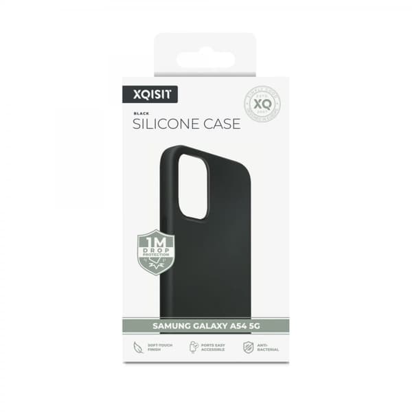 XQISIT Samsung Galaxy A54 5G Kuori Silicone Case Musta
