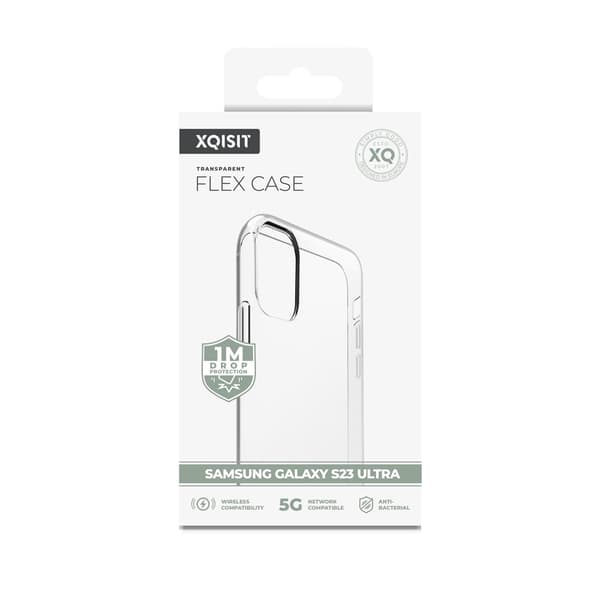 XQISIT Samsung Galaxy S23 Ultra Kuori Flex Case Läpinäkyvä Kirkas