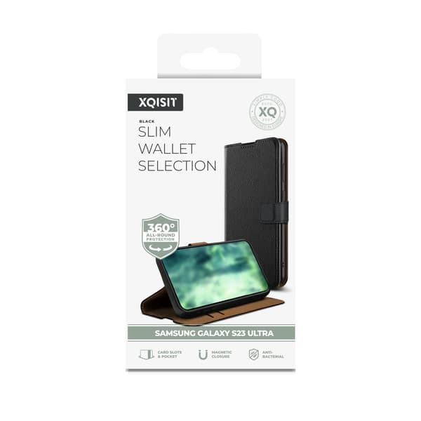 XQISIT Samsung Galaxy S23 Ultra Fodral Slim Wallet Selection Svart