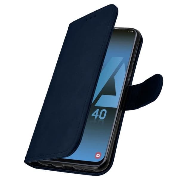 Hus för Samsung Galaxy A40 - AVIZAR - Plånboksfodral - Silikon Gel - Blå Natt - Videostöd