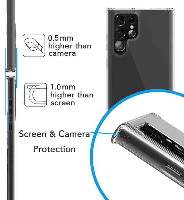 Samsung Galaxy S23 ultra gennemsigtig TPU taske