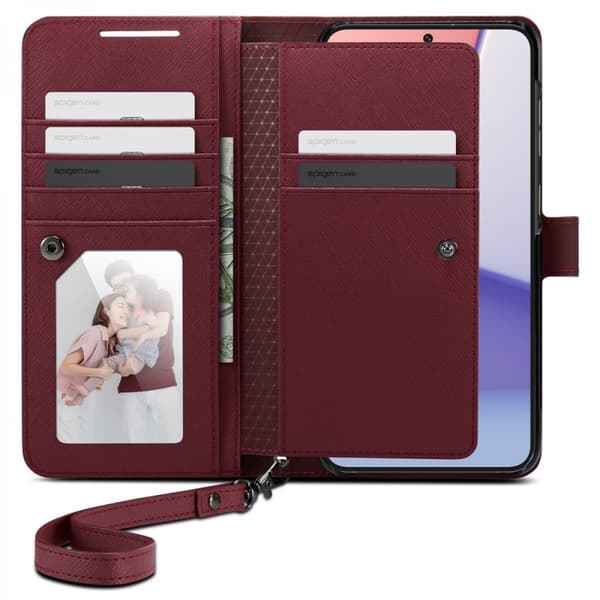 Spigen Samsung Galaxy S23 Plus Fodral Wallet S Plus Burgundy