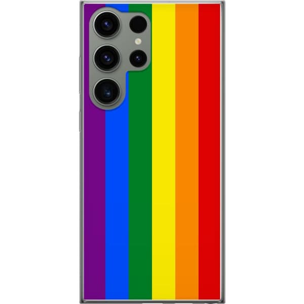 Samsung Galaxy S23 Ultra Genomskinligt Skal Pride Flagga