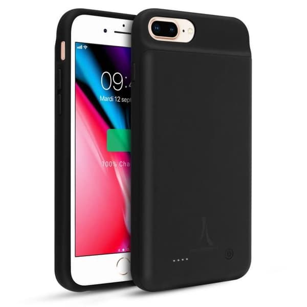 Fodral med integrerat batteri - AKASHI - iPhone 6/6S/7/8 Plus - 4000mAh - Stötsäker - Svart