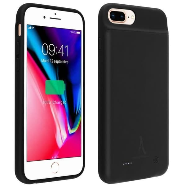Fodral med integrerat batteri - AKASHI - iPhone 6/6S/7/8 Plus - 4000mAh - Stötsäker - Svart