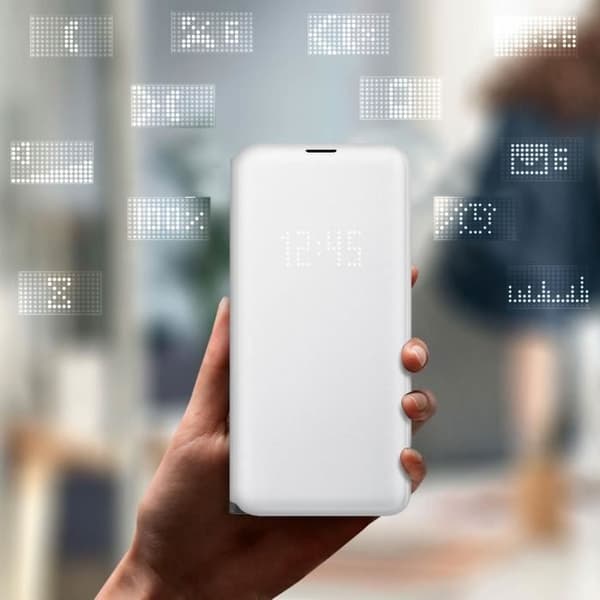 Hölster - Samsung - Galaxy S10e - LED View Cover - Läder - Vit - Kortficka