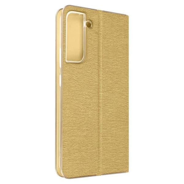 Samsung Galaxy S22 Plus skal - FORCELL - Luna Book Gold - Kortförvaring - Videostöd - Gul