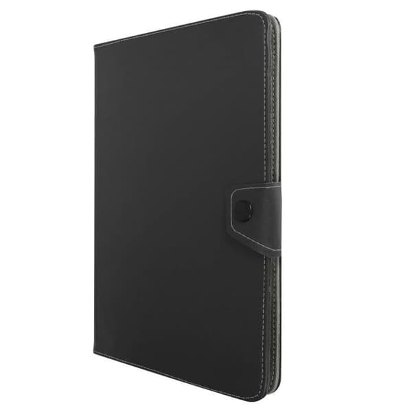 Universal 10 tums tabletfodral Åldrad lädereffekt Videostöd Svart