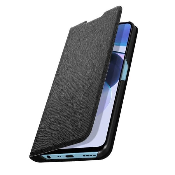 Realme C35 och Narzo 50A Fodral - BIGBEN - Stel rygg - Videostöd - Läderimitation - Svart