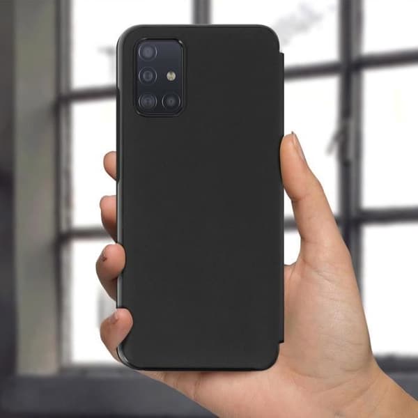 Samsung A21s Flip Wallet Card Holder Cover - ANYMODE - Svart - Stel - Flik - Syntet
