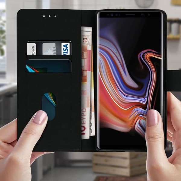 Fodral för Samsung Galaxy Note 9 - AVIZAR - Plånboksfodral - Silikongel - Videostöd - Magnetisk
