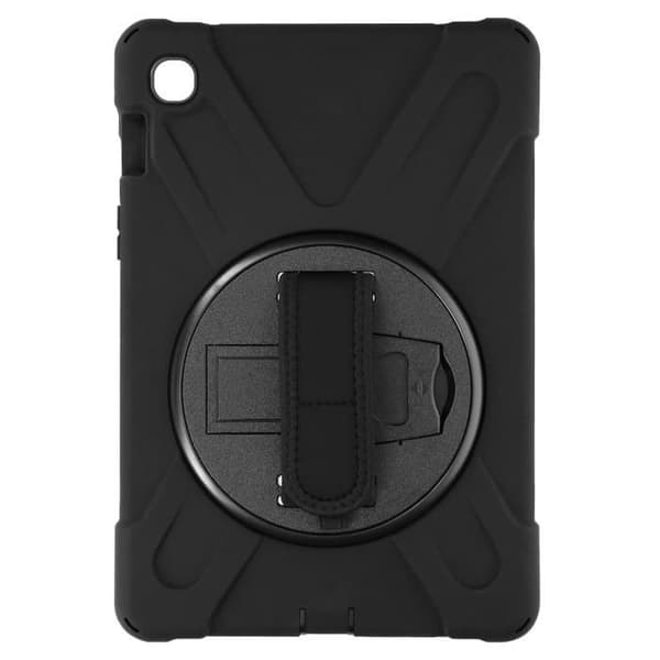 Coque Hybride AVIZAR för Samsung Galaxy Tab S5e - Rotationshandtag, Ställning och Axelrem Svart