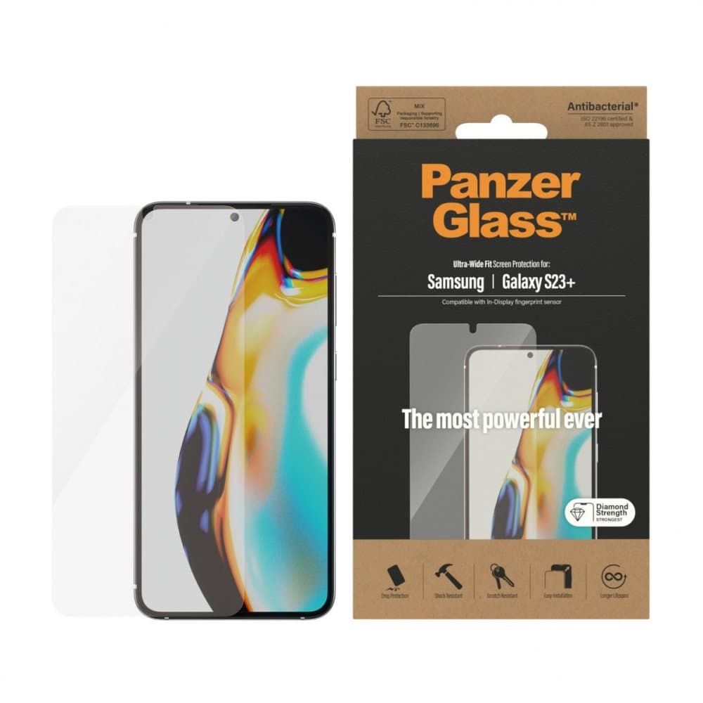 PanzerGlass Samsung Galaxy S23 Plus Skärmskydd Ultra-Wide Fit