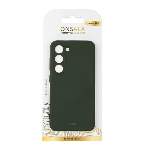 ONSALA Samsung Galaxy S23 Mobilskal Silikon Mörk Grön