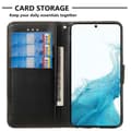 Miniatyrbild 3 av 6: Samsung Galaxy S23 Ultra Fodral Solid Läder Svart