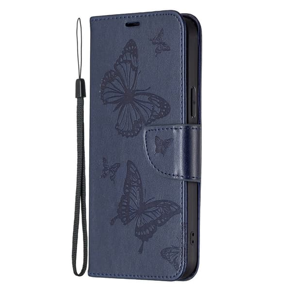 Samsung Galaxy S23 Ultra Fodral Tryckta Fjärilar Blå