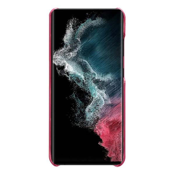 Samsung Galaxy S23 Ultra Skal Läder Belagt Rosa