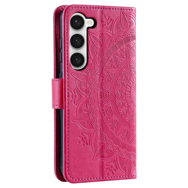 Samsung Galaxy S23 Plus Fodral Mandala Läder Rosa