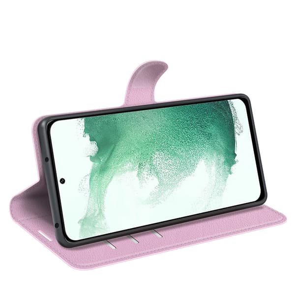 Samsung Galaxy S23 Plus Fodral Litchi Läder Ljus Rosa