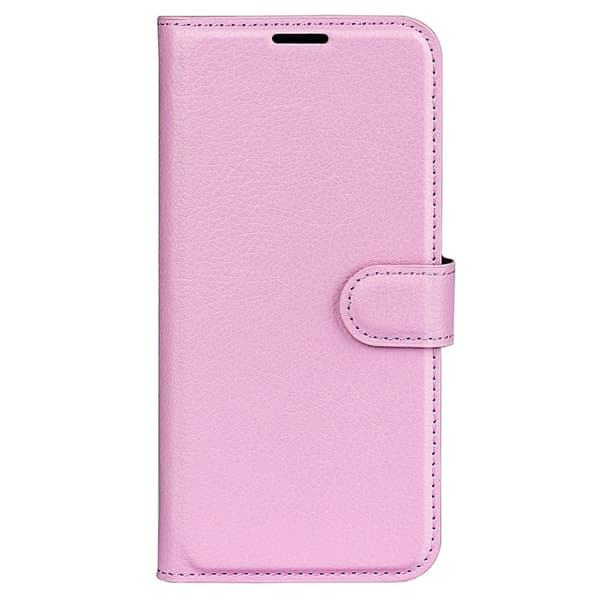 Samsung Galaxy S23 Plus Fodral Litchi Läder Ljus Rosa
