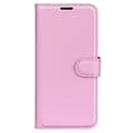Miniatyrbild 5 av 6: Samsung Galaxy S23 Plus Fodral Litchi Läder Ljus Rosa