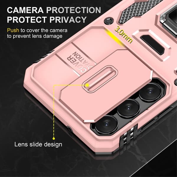 Samsung Galaxy S23 Plus Skal Ring CamShield Roséguld