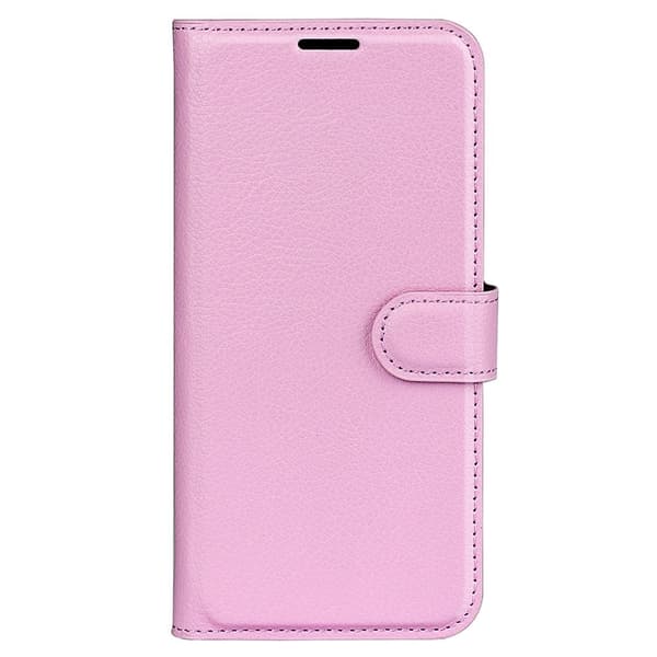 Samsung Galaxy S23 Fodral Litchi Läder Ljus Rosa