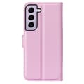 Miniatyrbild 6 av 6: Samsung Galaxy S23 Fodral Litchi Läder Ljus Rosa