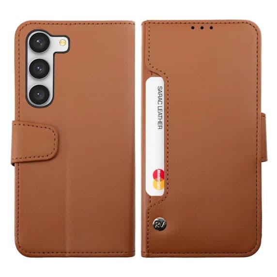Samsung Galaxy S23 5G Plånboksfodral med Extra Kortfack – Brun