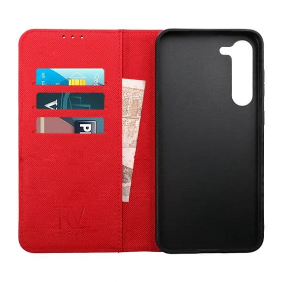Rvelon Samsung Galaxy S23 Ultra Plånboksfodral Magnet – Röd
