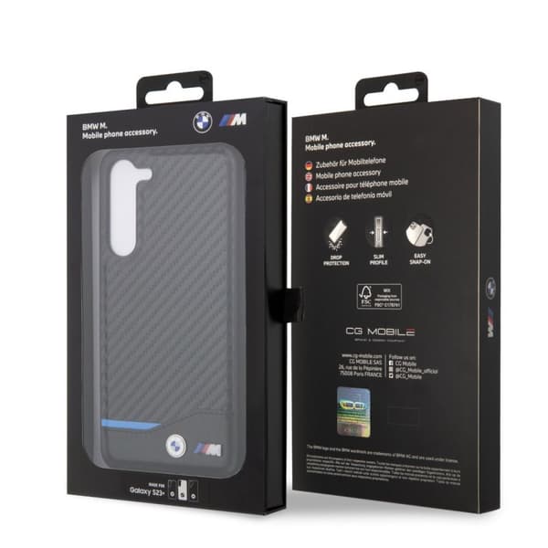 BMW Samsung Galaxy S23 Plus Deksel Carbon & Stripe Svart
