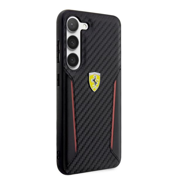 Ferrari Samsung Galaxy S23 Plus Kuori Carbon & Stripe Musta