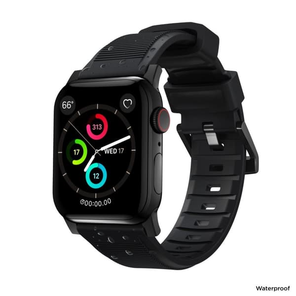 NOMAD Apple Watch 38/40/41/42mm Armbånd Rugged Band Black Hardware Sort