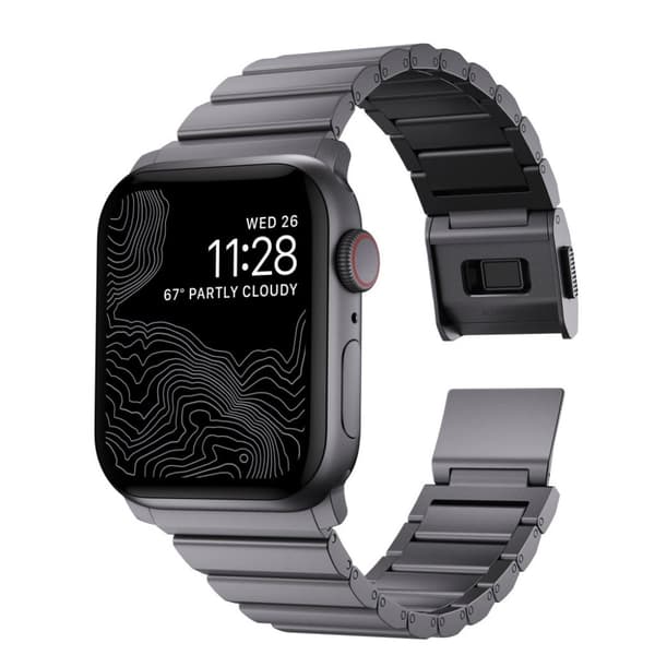 NOMAD Apple Watch 44/45/46mm/Apple Watch Ultra Armbånd Aluminum Band Space Gray