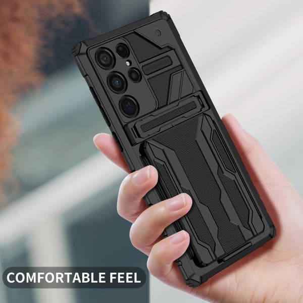 Samsung S23 Ultra Stöttåligt Skal Kickstand & Kortfack ThinArmor V3