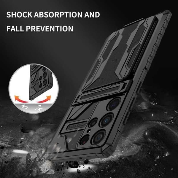 Samsung S23 Ultra Stöttåligt Skal Kickstand & Kortfack ThinArmor V3
