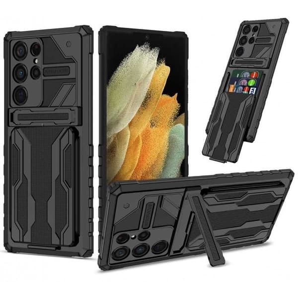 Samsung S23 Ultra Stöttåligt Skal Kickstand & Kortfack ThinArmor V3