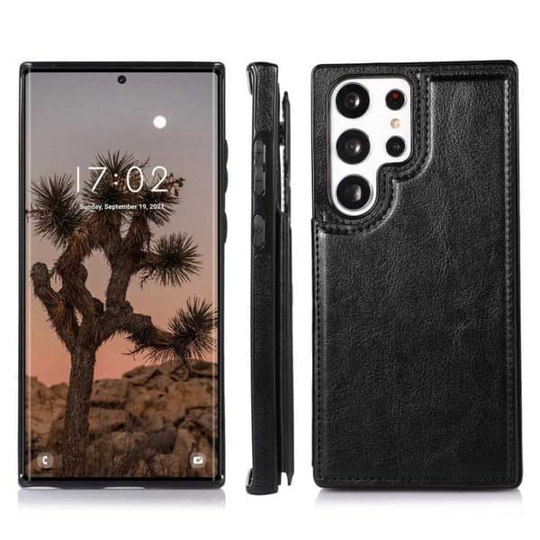 Samsung S23 Ultra stødsikker dækselkortholder 3-POCKET Flippr