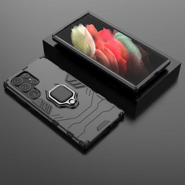 Samsung S23 Ultra Stöttåligt Skal med Ringhållare ThinArmor