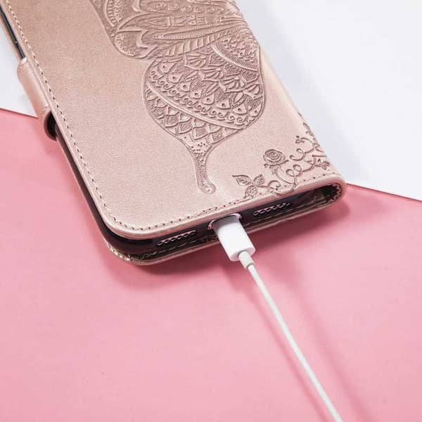 Samsung S23 Plus Pung-etui PU-læder 4-LOMMES Motiv Sommerfugl