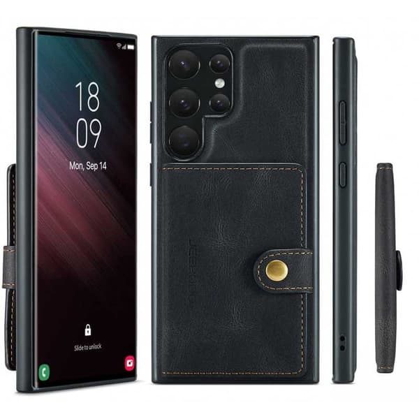 Samsung S23 Ultra Stöttåligt Skal med Magnetisk Korthållare JeeHood